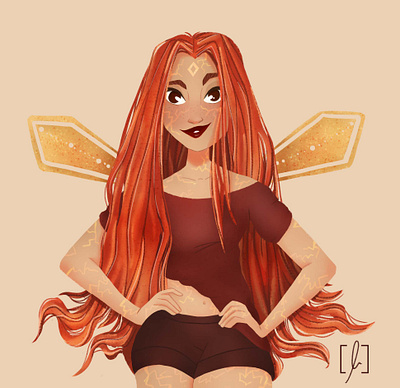 Fire Fairy cartoon character art character concept character design characterdesign concept art conceptart fairy fire girl visual development