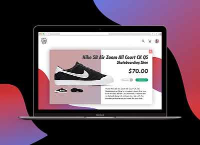 Daily UI :: 012 - Single Product dailyui dailyui012 dailyuichallenge figma nike shoe single product skateboarding