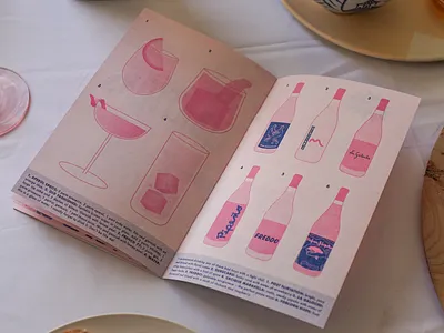 Tiny Italian Cookbook Beverage Page design illustration package design pastels risograph typography