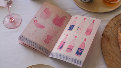 Tiny Italian Cookbook Beverage Page design illustration package design pastels risograph typography