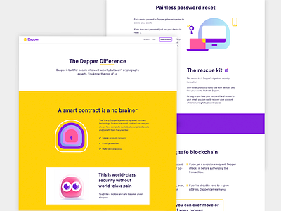 Dapper: Security art direction blockchain branding crypto dapper dapperlabs design gaming graphics illustration interface logo typography ui ux vancouver web webdesign website