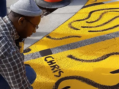 AARP Mullberry CrossWalk crosswalk environmental design illustration mural