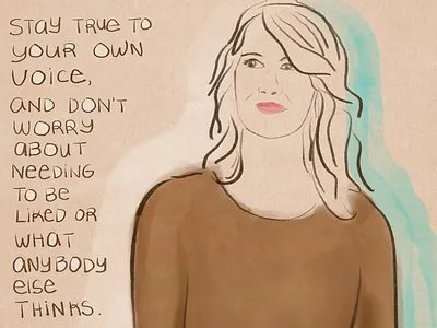 Laura Dern illustration. editorial illustration fashion illustration hand lettering illustration laura dern oscars 2020 portrait illustration