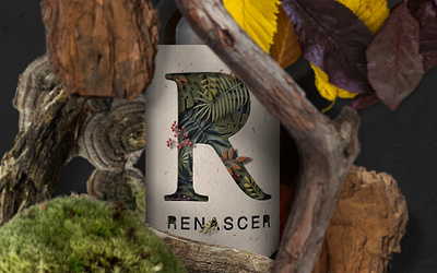 Renascer colorful craftbeer fires forest graphic design illustration label leaf packaging papercraft typographic