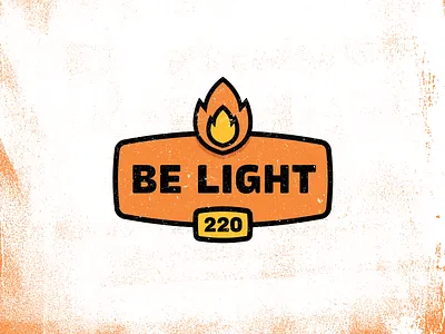 Be Light Badge 220 badge design badge logo be light church design church graphics color design fire flame flame logo light lockup vector