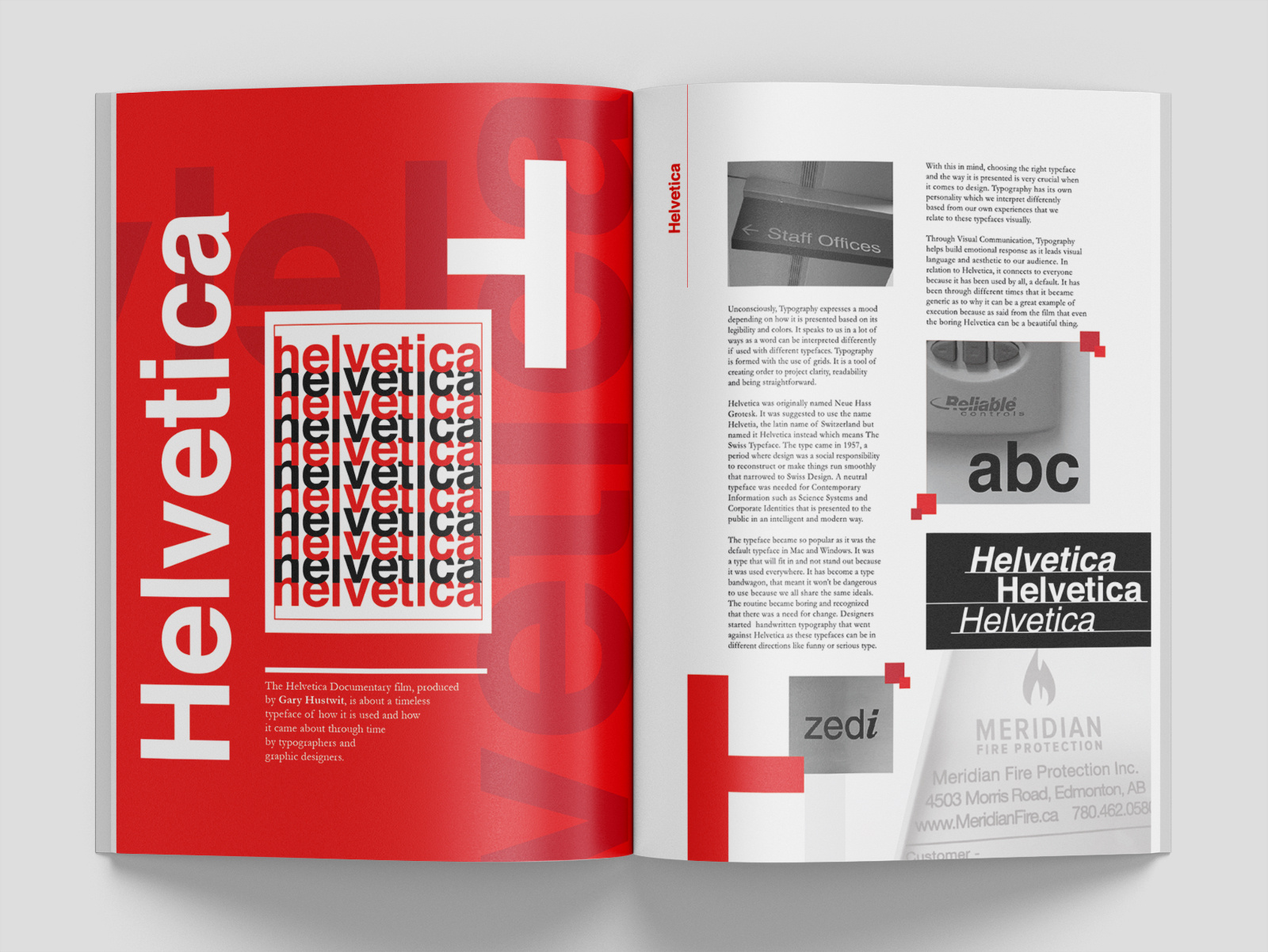 Example of Helvetica Magazine Spread