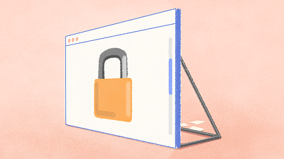 Facade browser design halftone illustration lock online padlock security texture