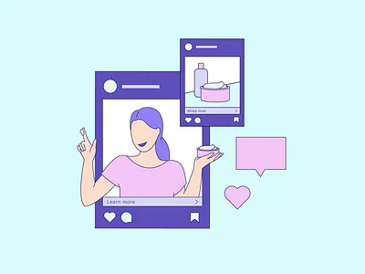 social media influencer design flat illustration instagram socialmedia