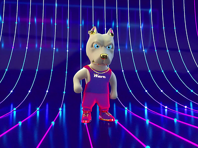 Hip-hop DJ Dog animation animation character c4d cinema 4d crypto art dj dog metaverse nft nft animation nft art nft character nft collection waves