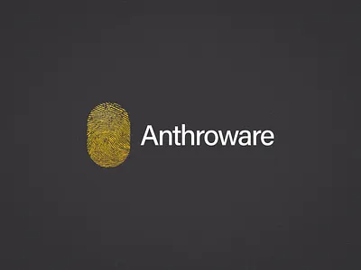 Anthroware Logo branding fingerprint illustration logo mark thumbprint