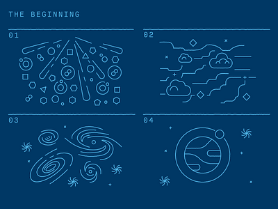 Work in Progress: The Beginning Illos cosmos design graphic design illustration monoline richmond universe