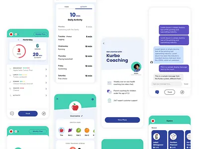 Kurbo Dark Mode animation app brand dark mode design motion ui