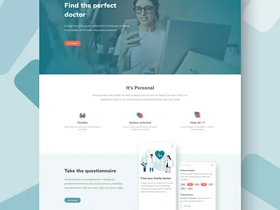 Atrium Landing Page app healthcare landingpage mockups sketch ui webdesign website