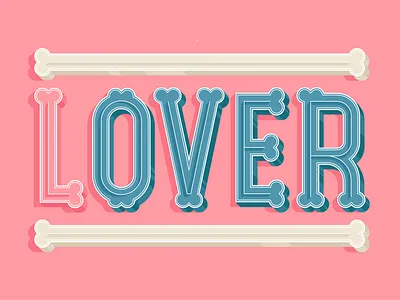 ☠️(L)over ☠️ 3d anit valentine bones color color palette daily challenge hand letter holiday lettering lover lovers over type type art type design typeface typography valentine valentines