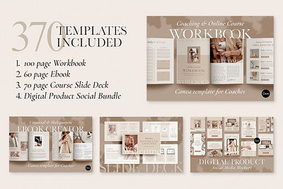 4 in 1 Course Creator Bundle CANVA bundle canva canva template canva workbook canvas mockup course creator course slide deck course slides course template e course ecourse masterclass masterclass template online course slide deck template bundle webinar webinar slide deck webinar slides webinar template