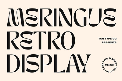 TAN - MERINGUE 70s font 80s font 90s font behancegraphic device mockup display type fun font funky font magazine font modern font retro font retro type tan meringue vintage font