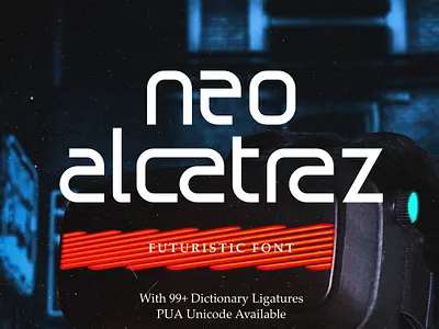 Neo Alcatraz - Futuristic Font behancegraphic book branding display fonts futuristic futuristicfont logo magazine multilingualfont neo alcatraz futuristic font packaging sansserif typeface