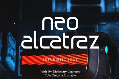 Neo Alcatraz - Futuristic Font behancegraphic book branding display fonts futuristic futuristicfont logo magazine multilingualfont neo alcatraz futuristic font packaging sansserif typeface