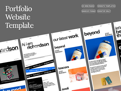 Richardson figma portfolio website agency template creative agency creative website digital studio figma template freelancer landing page template portfolio template resume template ui kit web template website template