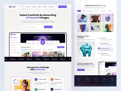 AI - Image Generator Landing Page ai design ai image generator ai integration ai landing page design ai platform ai powered platform ai smart solution artificial intelligence b2b design veli exploration management saas service startup ui ui trends ux web desgin workflow