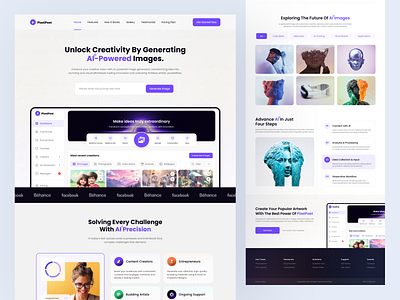 AI - Image Generator Landing Page ai design ai image generator ai integration ai landing page design ai platform ai powered platform ai smart solution artificial intelligence b2b design veli exploration management saas service startup ui ui trends ux web desgin workflow