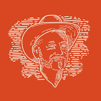 Song Writer Illustration face hat linework music portrait red