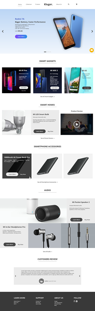 Gadget Shop Website design gadget homepage landing page shopping website design