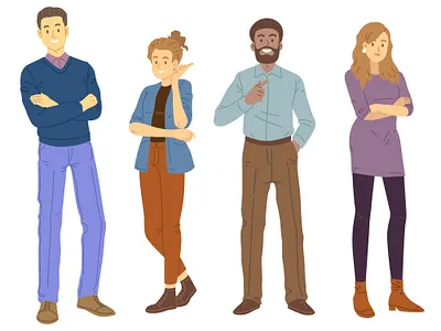 confident people collection characters people vector peoples stock vector