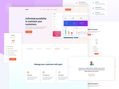 SAAS Landing Exploration agency website app b2b business corporate dashboard ui dribbble best shot flatdesign gradient saas saas website software startup trendy typogaphy ui ux web design web ui ux webapps