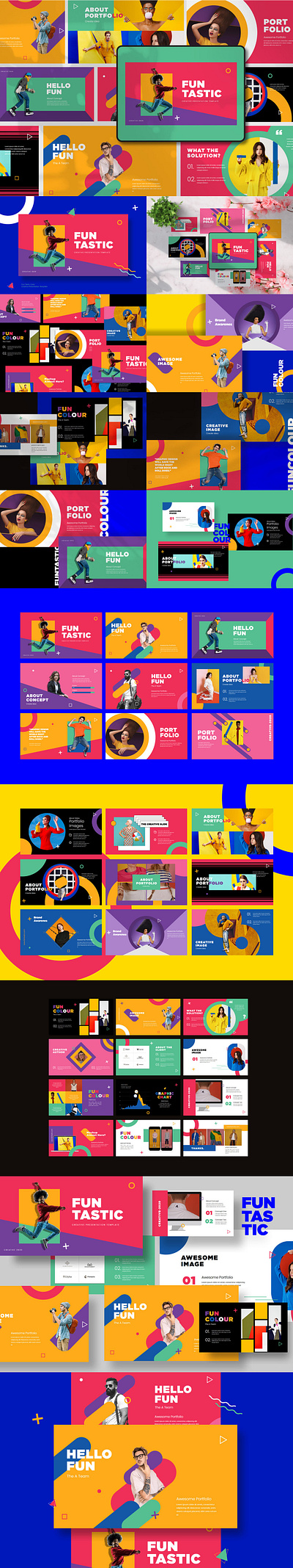 FUN TASTIC - FREE POWERPOINT TEMPLATE animation branding colorful design illustration powerpoint design tempelte typography