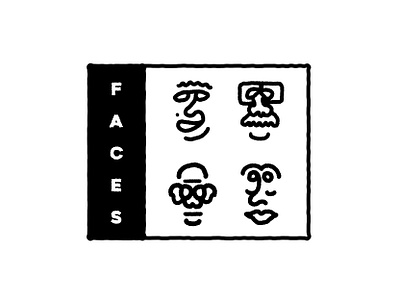 Faces Chop black and white chop face faces illustration japenese influence monoline seal stamp texture