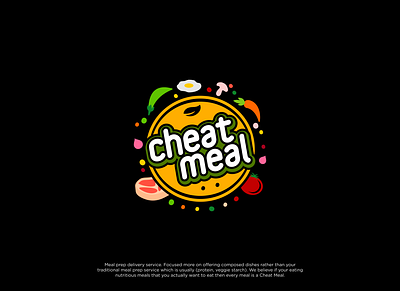 Cheat Meal Logo colorful food healthy logo logo design