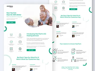 HearTech | Hearing Aids debut dribbble flat icon logo shot typography ui ux web