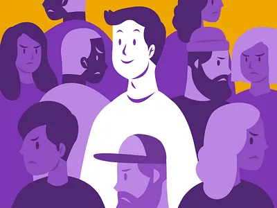 Smiling person in crowd concept illustration illustration peoples vector