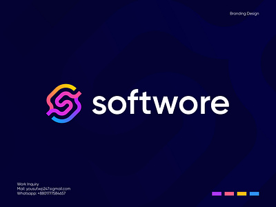 Softwore Logo Design app logo brand brand identity branding coding colorful flat icon identity letter logo logo logo design logo designer logotype minimalist logo modern logo saas software symbol technology