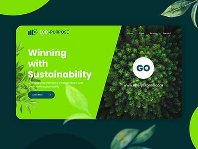 Eco-Purpose- Winning with Sustainability | Landing page concept branding design flat logo photoshop ui ux vector web website xd