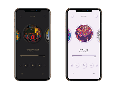 Neumorphism Spotify Redesign dark mode figma iphone light mode neumorphism redesign soft ui spotify ui ui design ui trends