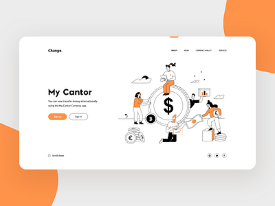 Fintech - concept 2 colors app design brand identity branding concept design design exchange fintech fintech app graphic design iconography illustration ios minimal people illustration sketch typography web webdesign website