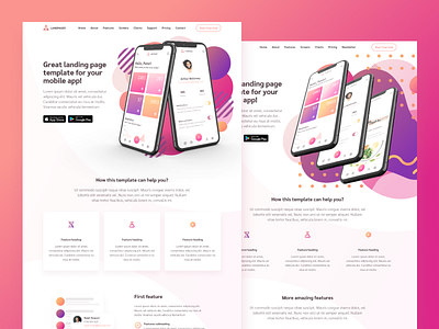 Landpager - landing page template design design figma landing page template ui ui design ux design web design website