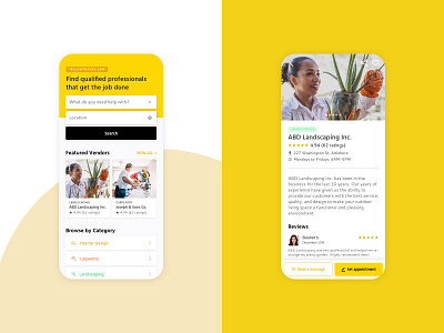 YellowTrades Concept Design mobile trades ui design worker yellow