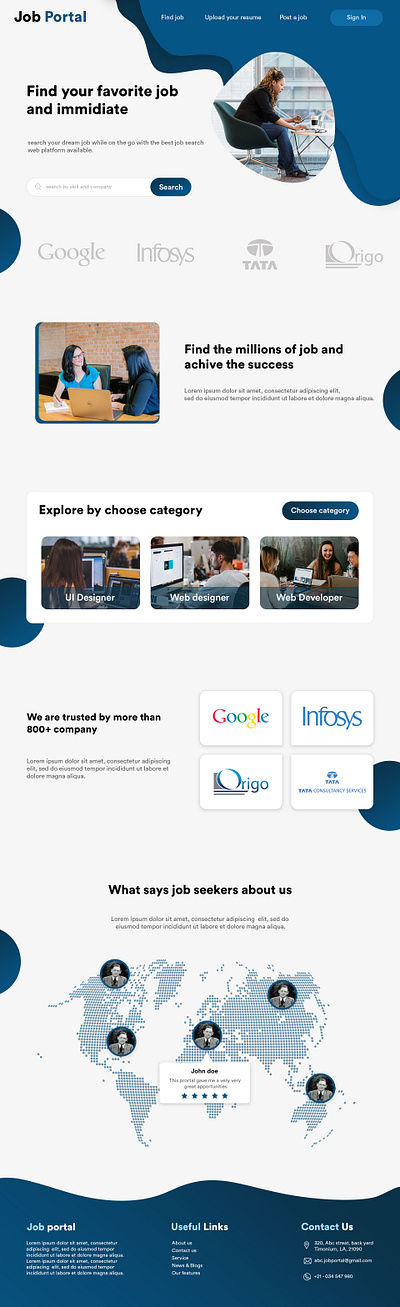 Job portal job portal photoshop ui design ux design