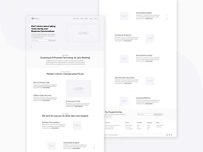 AI Product Website wireframe ai homepage homepage design interaction design landing page layout minimal product product designer startup user experience ux ux design wireframe
