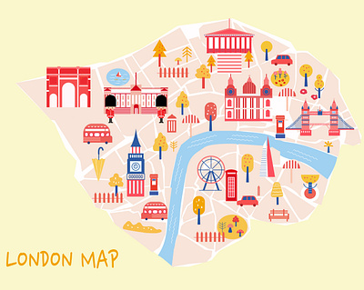 London map design illustration