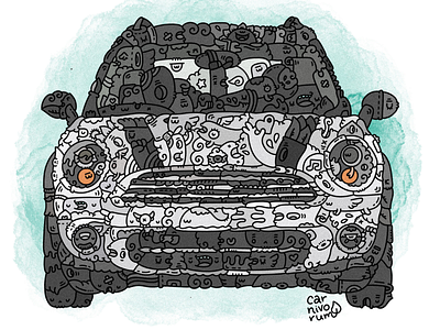 Mini doodleart by @carnivorum art car cartoons doodleart doodleartist doodles illustration ilustración mini