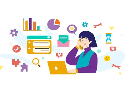 multitasking concept concept illustration illustration multitasking peoples women