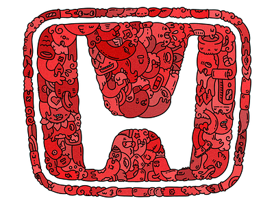 Honda doodleart bu @carnivorum artista cars doodleart doodleartist doodles honda illustration ilustración ilustrador logo logotypes