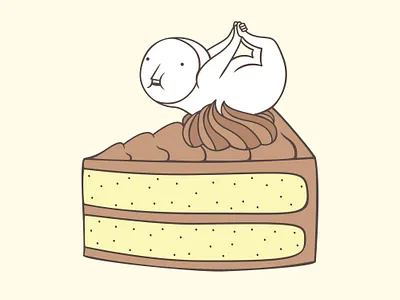 The Hiding-in-the-Wrong-Place Club: A Slice of Cake cake cake slice chocolate cute dessert food hiding illustration slice sweet vector
