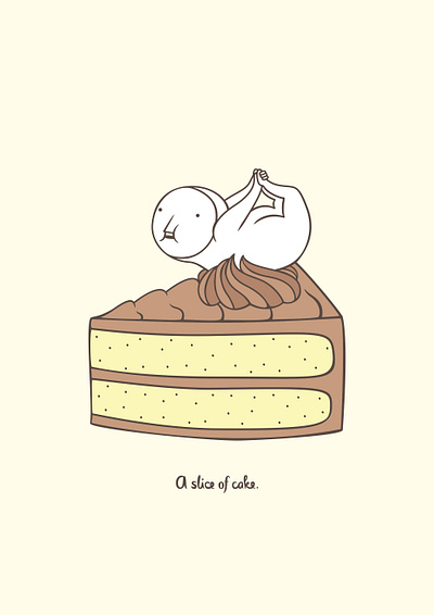 The Hiding-in-the-Wrong-Place Club: A Slice of Cake cake cake slice chocolate cute dessert food hiding illustration slice sweet vector