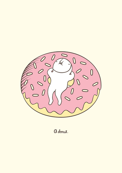 The Hiding-in-the-Wrong-Place Club: A Donut cute dessert donut food hiding illustration pink sprinkles sweet vector