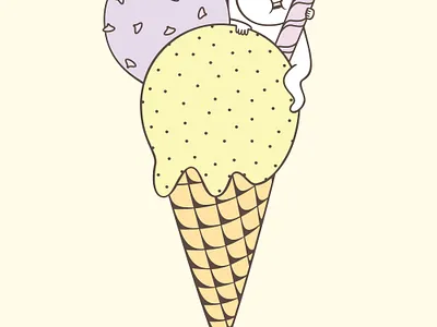 The Hiding-in-the-Wrong-Place Club: An Ice Cream Cone cone cute dessert hiding ice cream ice cream cone illustration sweet vector waffle